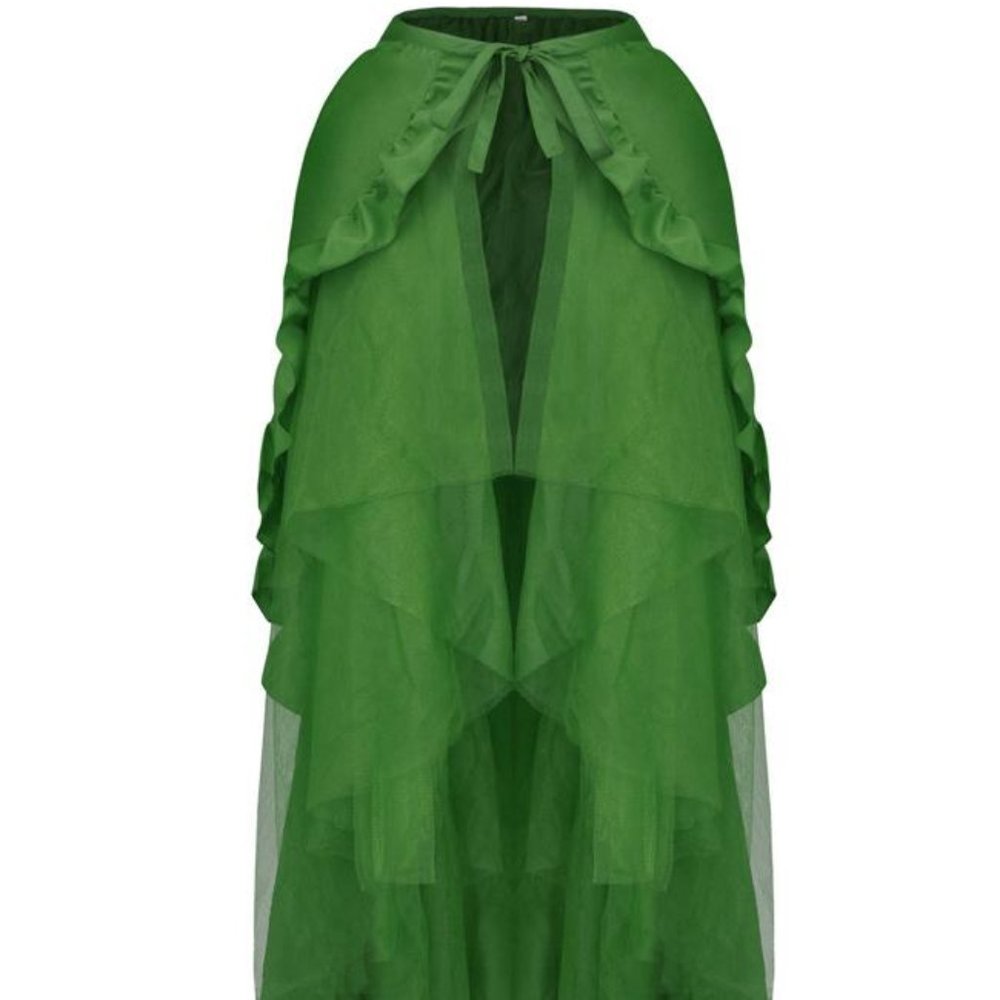 Green Tulle Tutu Bustle Wrap Skirt